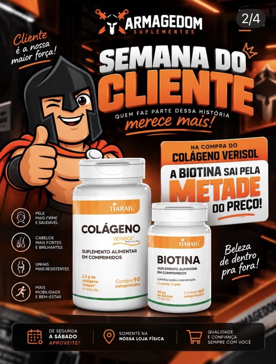 Oferta de Colágeno Verisol com Biotina pela metade do preço